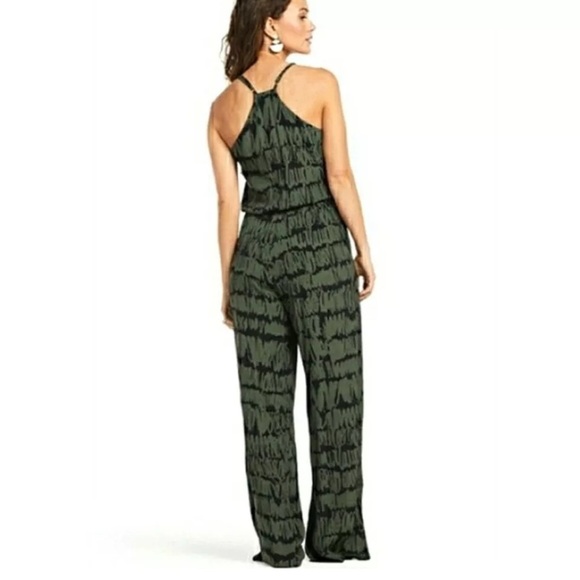 Evereve Anamá Women’s Zane Split Leg Jumpsuit Olive Green Racer Back Size Small - Picture 2 of 13